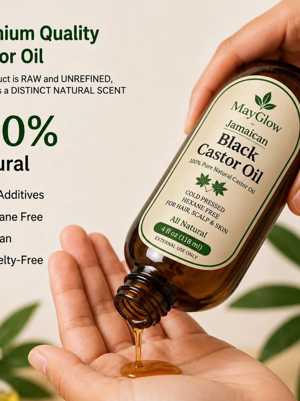 MayGlow Jamaican Black Castor Oil – 2 Pack (4 fl oz Each / 8 fl oz Total)